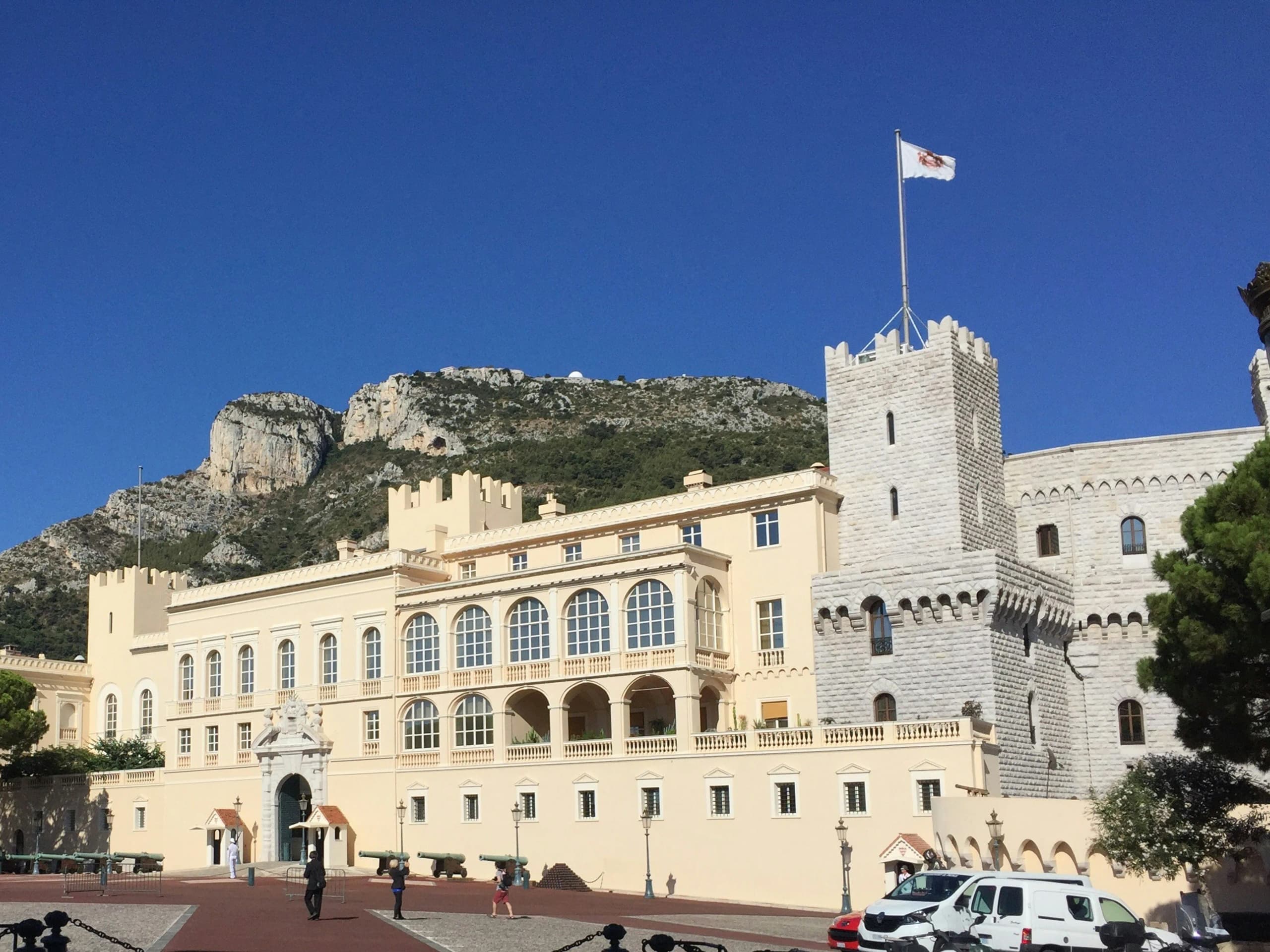 The Prince’s Palace on the Rock, with the cliff face rising behind it.